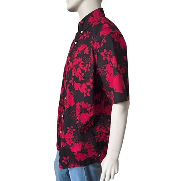 Chaps Easy Care Shirt Floral Hibiscus Tiki Hawaiian Button Front w/ Placket NWOT - Picture 6 of 16
